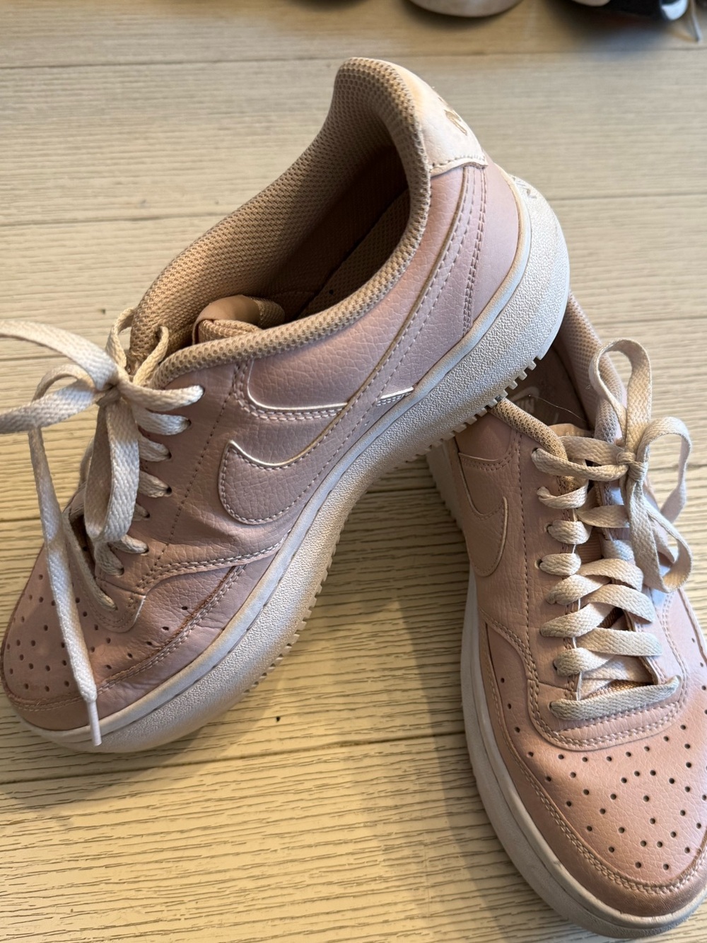 Nike Women's Light Pink Leather Low-Top Sneakers
